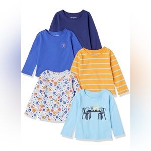 Amazon Essentials Girls👧🏻Long-Sleeve T-Shirts 5 in Multipacks Sz L